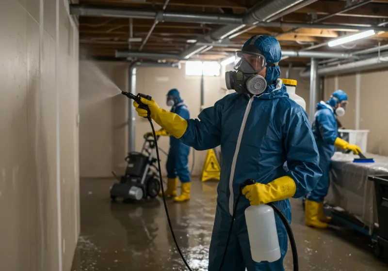 Basement Sanitization and Antimicrobial Treatment process in Burien, WA