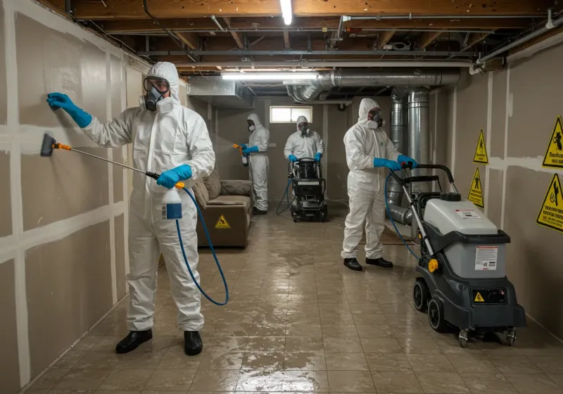 Basement Moisture Removal and Structural Drying process in Burien, WA